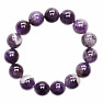 Amethyst chevron bracelet made of large beads 12 mm