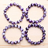 Amethyst chevron bracelet made of large beads 12 mm