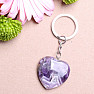 Chevron amethyst heart key ring