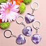 Chevron amethyst heart key ring