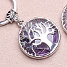 Chevron Amethyst and Tree of Life Keychain