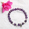 Amethyst beaded bracelet with skull against evil and disease