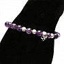 Amethyst beaded bracelet with skull against evil and disease