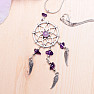 Amethyst dream catcher pendant on chain