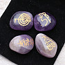 Reiki set of amethyst stones with Reiki symbols