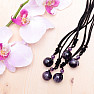 Amethyst pendant ball nylon string adjustable length