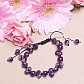 Amethyst Beads Bracelet with Shamballa Clasp