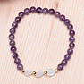 Amethyst bracelet with pearl hearts