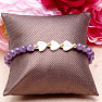 Amethyst bracelet with pearl hearts