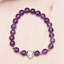 Amethyst bracelet with cubic zirconia leopard head