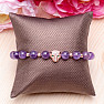 Amethyst bracelet with cubic zirconia leopard head