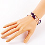 Amethyst and metal fashion triple beaded bracelet