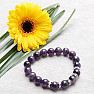 Amethyst beaded bracelet with glittering applications