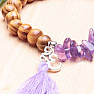 Amethyst Tibetan bracelet with wooden beads and Om symbol