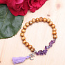 Amethyst Tibetan bracelet with wooden beads and Om symbol