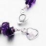 Amethyst bracelet chopped with a magnetic heart