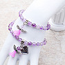 Mother and daughter amethyst bracelets with angels and hearts