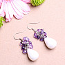 Amethyst and Mother of Pearl fashion earrings