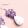 Amethyst and Mother of Pearl fashion earrings