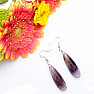 Amethyst cut earrings in the shape of long drops