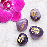 Reiki set of amethyst stones with Reiki symbols