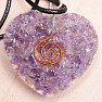 Orgonite heart pendant with amethyst