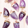 Amethyst faceted pendant Shark tooth