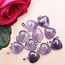 Amethyst heart pendant 2 cm