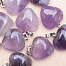 Amethyst heart pendant 2 cm