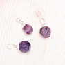 Amethyst cut pendant shape drop silver color