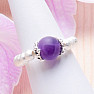 Amethyst bead elastic ring