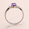 Silver ring with African amethyst and large zircons Ag 925 012108 AFAM