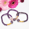 Amethyst with rose, sagenite and kunzite author's bracelet RB Design 150