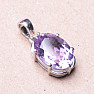 Silver pendant with large cut Pink amethyst Ag 925 015657 PAM