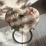 Amethyst pink druse heart on a stand 6