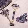 Amethyst Heart Shape Massage Roller and Gua Sha Gift Set