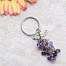 Keychain with amethyst and Angel wings