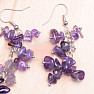 Amethyst fashion earrings with stones long