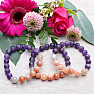 Amethyst, sun and moon stone beaded bracelet RB Design 39