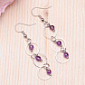 Amethyst fashion long earrings with rings