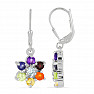 Chakra earrings rhodium plated Anemone Ag 925