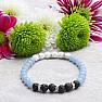 Angelite luxury beaded bracelet with lava