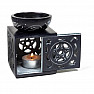 Aroma lamp made of black talc with a pentagram