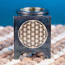 Aroma talc lamp Flower of life black