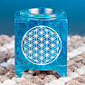 Aroma lamp made of talc Flower of life blue