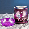 Aroma lamp - talc incense burner with Om symbol purple color