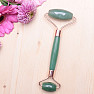 Aventurine green massage roller pink gold color