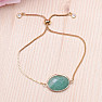 Amazonite cut oval bracelet drawstring