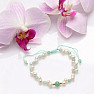 Aventurine cut beaded bracelet with pearls with Shamballa clasp