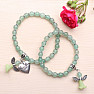 Mother and daughter aventurine bracelets with little angels and hearts